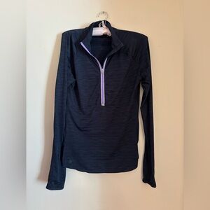 Athleta Navy quarter zip with purple size S